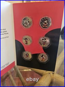 Disney's Mickey mouse 90th anniversary 50p Coin Set 999 silver plated #1591/9999