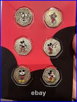 Disney's Mickey mouse 90th anniversary 50p Coin Set 999 silver plated #310/9999