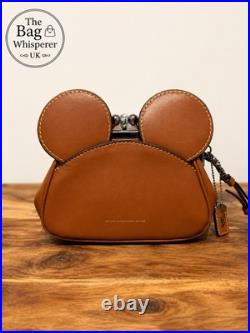 Disney x Coach Mickey Mouse Kisslock Wristlet, Brown Leather Disney x Coach Mickey Mouse Kisslock Wristlet, Brown Leather