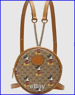 Disney x Gucci GG small round backpack Mickey mouse womens shoulder bag