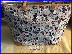 Dooney And Bourke Disney Patriotic America Mickey Mouse Rare Tote Purse Bag