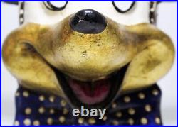 EXTREMELY RARE Vintage Mickey Mouse Gold Gilt Jeweled Hand Made Paper Mache Mask