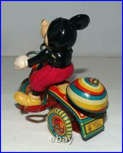 EX! 1ST VERS. BOXED SETDISNEY1950's CELLULOIDMICKEY MOUSETIN WIND-UP TRICYCLE