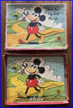 Early Walt Disney Mickey Mouse Chad Valley Wooden Jigsaw Puzzle Complete V Rare