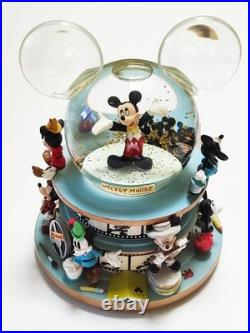 Euro Disney Ceramic Snowglobe Statue Mickey Mouse Through The Years #15112100
