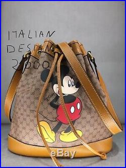 Exclusive Disney x Gucci GG small bucket bag Mickey mouse womens shoulder bag