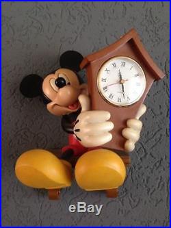Extremely Rare! Walt Disney Mickey Mouse Sitting with Clock Figurine Statue