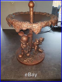 Extremely Rare! Walt Disney Mickey Mouse with Pluto Under Fountain Fig Statue