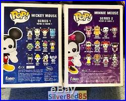 Funko POP DISNEY Mickey Mouse #01 Series 1 Minnie #23 Series 2 Rare NIB Retired