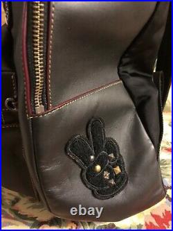 Genuine Coach X Disney Mickey Mouse Multi Patches Black Leather Charlie Backpack