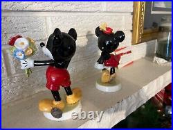 Goebel #6017 Disney's Mickey and Minnie Mouse Porcelain Figures w paper+ box
