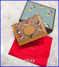 Gucci GG Supreme Disney Mickey Mouse Card Case Wallet For Women
