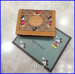 Gucci GG Supreme Disney Mickey Mouse Card Case Wallet For Women