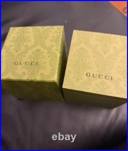 Gucci Grip Disney Mickey Mouse Gold Dial Lesther Strap Original Box