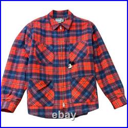 Gucci Men's x Disney Mickey Mouse Checkered Flannel Jacket Red IT 50 / L