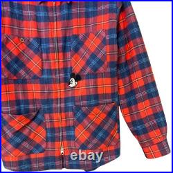 Gucci Men's x Disney Mickey Mouse Checkered Flannel Jacket Red IT 50 / L