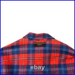 Gucci Men's x Disney Mickey Mouse Checkered Flannel Jacket Red IT 50 / L