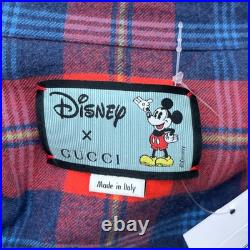 Gucci Men's x Disney Mickey Mouse Checkered Flannel Jacket Red IT 50 / L
