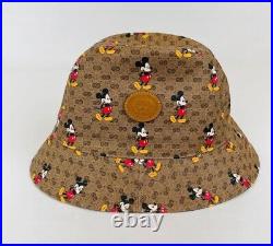 Gucci x Disney Mickey Mouse Brown GG Bucket Hat Limited Edition M 602978 8475