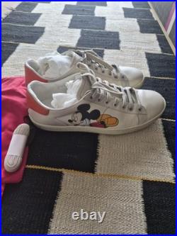 Gucci x Disney White Leather Mickey Mouse Ace Sneakers EU 40