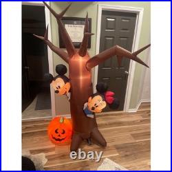 Halloween Disney Mickey Mouse Minnie Peek a Boo Tree Airblown Gemmy 7' tall