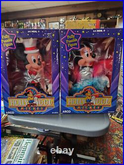 Hollywood Mickey & Minnie Mouse 10 Doll Figure Vintage Walt Disney Arco RARE NI