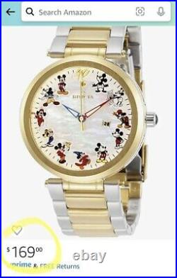 INVICTA 36mm Disney MICKEY MOUSE 90th Anniversary Womens Pearl/Oyster/Stainless