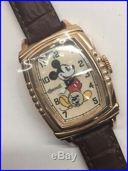 Ingersoll Mickey Mouse 30s Wrist Watch Watch Mechanical Disney 5 Notch New Box
