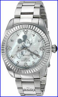 Invicta 24914 Disney Limited Edition Women's Silver MOP Mickey Mouse Watch 40mm