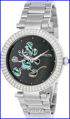 Invicta 38mm Women's Disney Limited Edition Micky Mouse Silver Black SS Watch