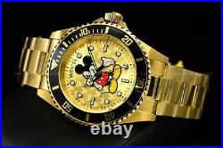 Invicta 40mm Disney Limited Ed. Pro Diver All Gold Blue Mickey Mouse SS Watch
