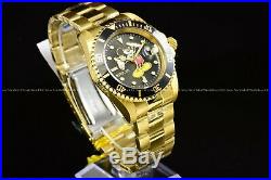 Invicta 42mm Disney Lim Ed. Pro Diver 18K Gold Plated Black Mickey Mouse Watch