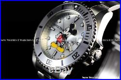 Invicta 45mm Pro Diver Disney Limited Ed. Mickey Silver Dial Bracelet SS Watch