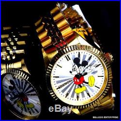 Invicta Disney Mickey Mouse Steel 18kt Gold Plated Steel Limited Ed Watch New