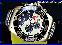 Invicta Men 50mm Disney MICKEY MOUSE Quartz Chronograph Gold Tone Black Watch