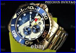 Invicta Men 50mm Disney MICKEY MOUSE Quartz Chronograph Gold Tone Black Watch
