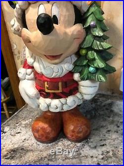JIM SHORE MICKEY MOUSE Disney LARGE SANTA Christmas Tree FIGURINE Outdoor 17