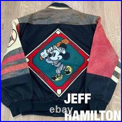 Jeff Hamilton Disney Mickey mouse Switchover Vintage Leather Jacket From JP Used