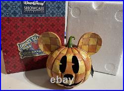 Jim Shore Disney Showcase Mickey Mouse Light up Pumpkin Happy Halloween Withbox