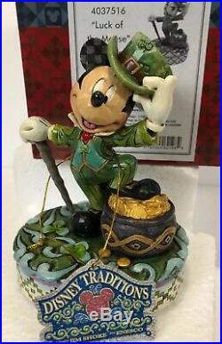 Jim Shore Disney St. Patricks Day Luck Of The Mouse Irish Leprechaun Mickey Gold