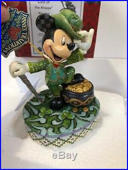 Jim Shore Disney St. Patricks Day Luck Of The Mouse Irish Leprechaun Mickey Gold