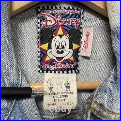 Jou Jou Disney Mickey Mouse Medium Denim Jacket Acid wash Blue RARE