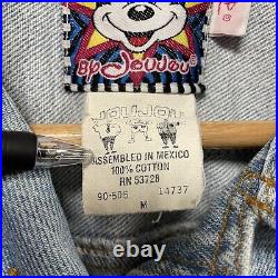 Jou Jou Disney Mickey Mouse Medium Denim Jacket Acid wash Blue RARE