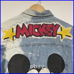 Jou Jou Disney Mickey Mouse Medium Denim Jacket Acid wash Blue RARE