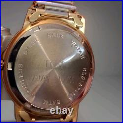 Jules Jurgensen Disney Mickey Mouse Watch Gold Plated Quartz Wristwatch With Box