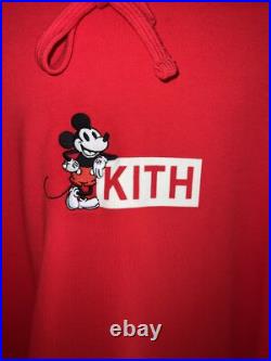 Kith X Disney Mickey Mouse Box Logo Hoodie Red Medium