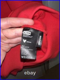 Kith X Disney Mickey Mouse Box Logo Hoodie Red Medium