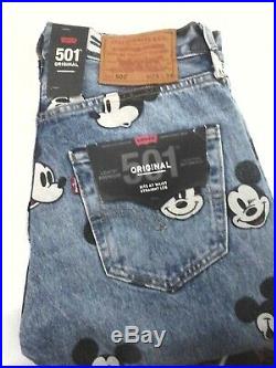 LEVIS Original 501 Disney x Mickey Mouse Limited Edition Jeans Mens New