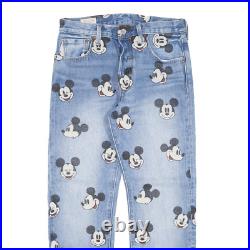 LEVI'S x DISNEY Mickey Mouse 501 Premium BIG E Mens Jeans Blue Straight W29 L27 LEVI'S x DISNEY Mickey Mouse 501 Premium BIG E Mens Jeans Blue Straight W29 L27