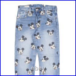 LEVI'S x DISNEY Mickey Mouse 501 Premium BIG E Mens Jeans Blue Straight W29 L27